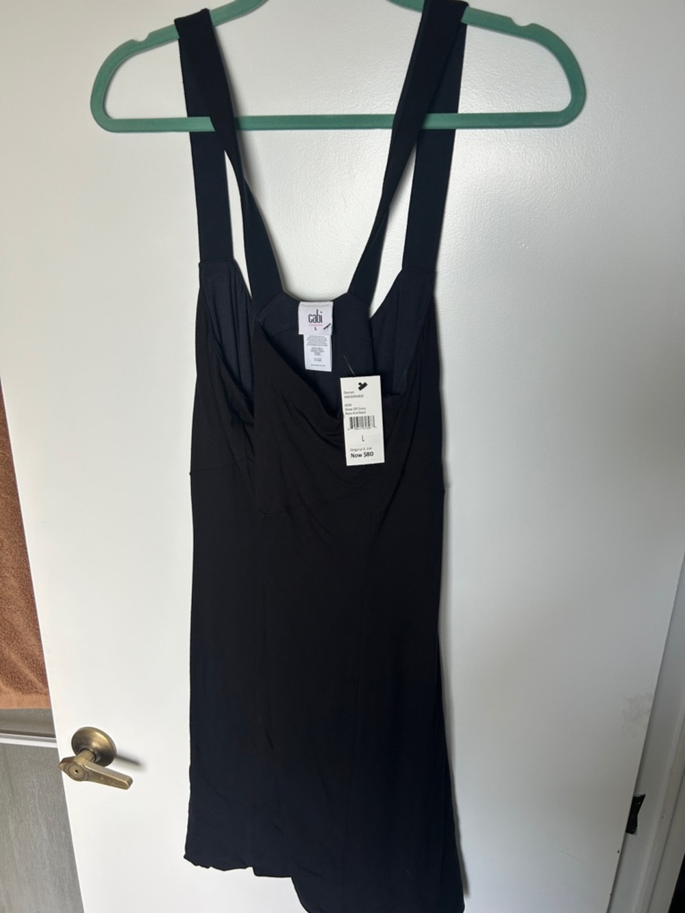 CAbi Black Mini Dress with Wide Straps